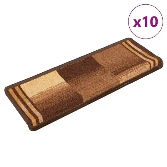 Premium Samoprzylepne nakładki na schody, 10 szt., 65x21x4 cm, brązowe - Hurtownia wielobranżowa Lumarko
